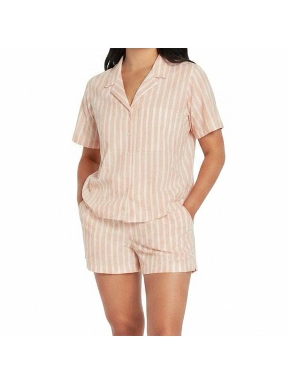 Gap Women's 2-Piece Soft Cotton Poplin Pajama Set Striped Size Small